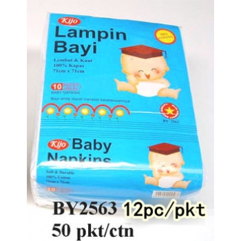 BY2563 KIJO Baby Napkins (Cotton) 12pc